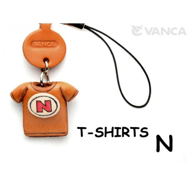N(Red) Japanese Leather Cellularphone Charm T-shirt