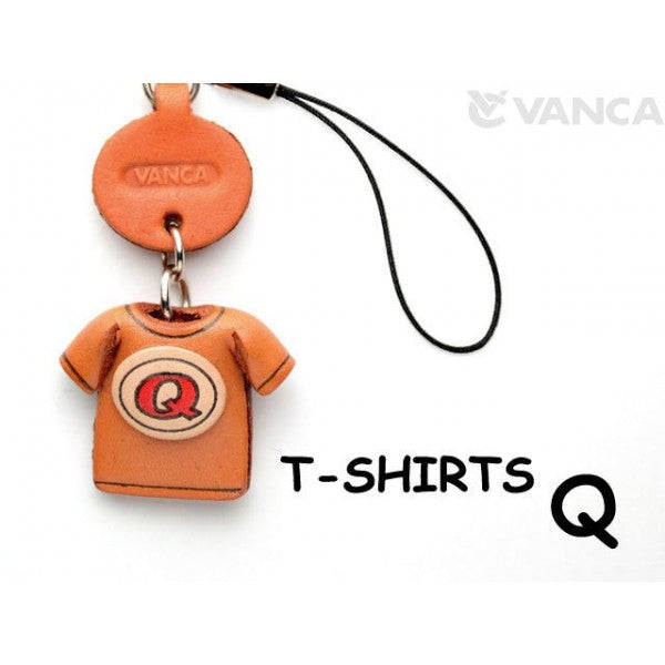 W(Red) Japanese Leather Cellularphone Charm T-shirt