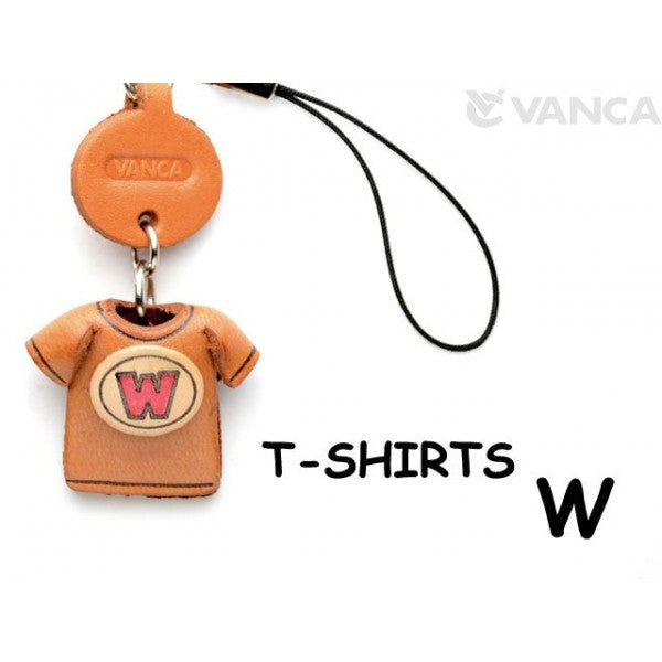 W(Red) Japanese Leather Cellularphone Charm T-shirt