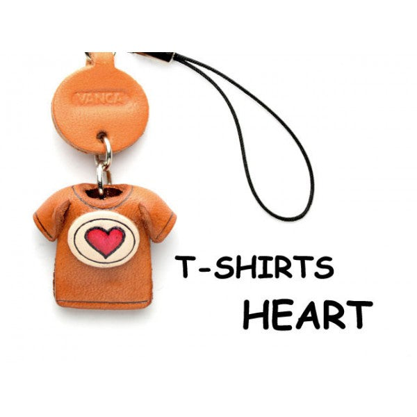 Hearts(Red) Japanese Leather Cellularphone Charm T-shirt