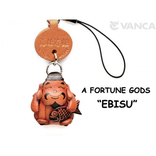 Ebisu(God of Ocean) Leather Cellularphone Charm