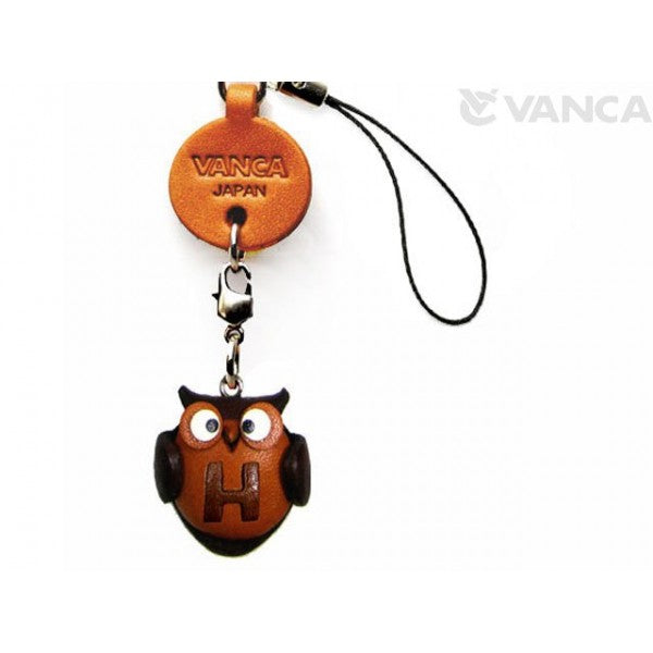 Owl H Leather Cellularphone Charm Alphabet