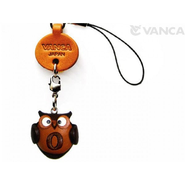 Owl O Leather Cellularphone Charm Alphabet