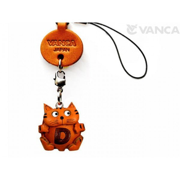 Cat D Leather Cellularphone Charm Alphabet
