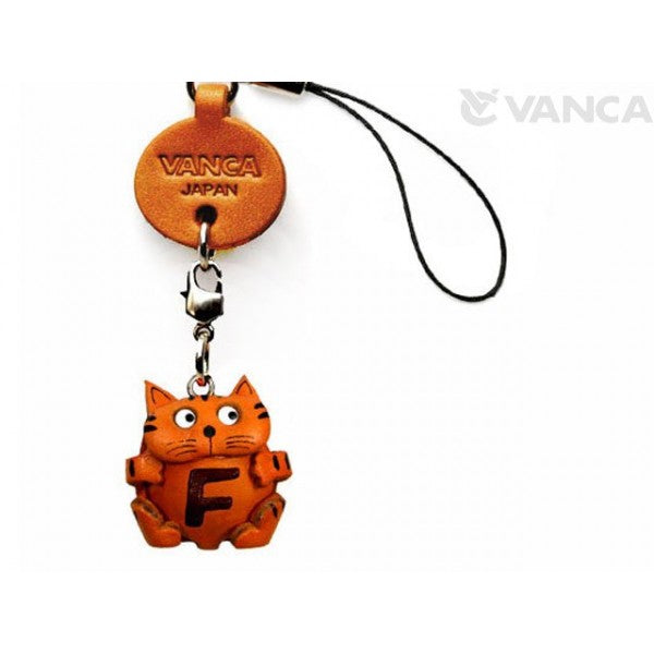 Cat F Leather Cellularphone Charm Alphabet