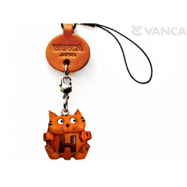 Cat H Leather Cellularphone Charm Alphabet