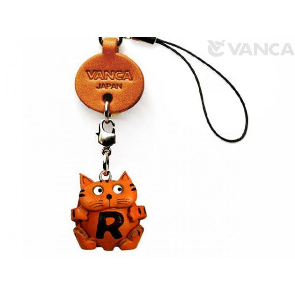 Cat R Leather Cellularphone Charm Alphabet