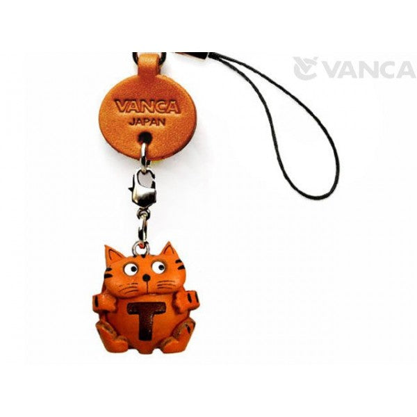 Cat T Leather Cellularphone Charm Alphabet