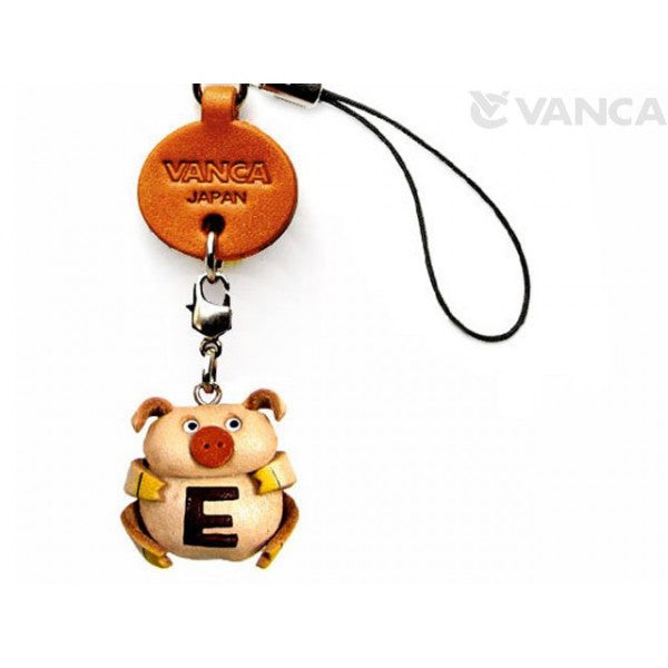 Pig E Leather Cellularphone Charm Alphabet