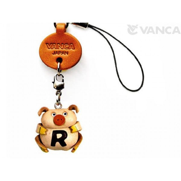 Pig R Leather Cellularphone Charm Alphabet