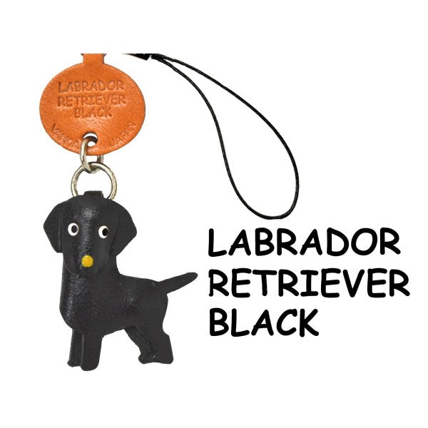 Labrador Retriever Black Leather Cellularphone Charm