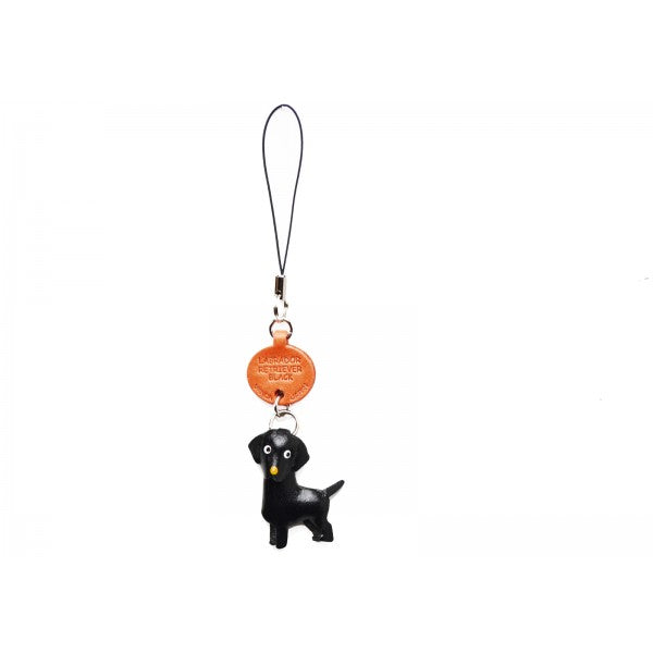 Labrador Retriever Black Leather Cellularphone Charm