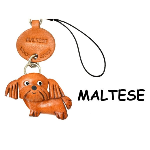 Maltese Leather Cellularphone Charm