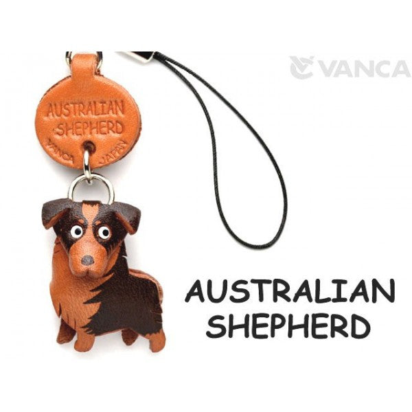 Australian Shepherd Leather Cellularphone Charm #46768