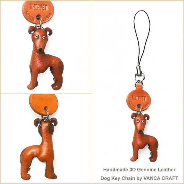 Whippet Terrier Leather Cellularphone Charm #46788