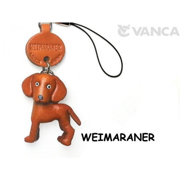 Weimaraner Terrier Leather Cellularphone Charm #46789