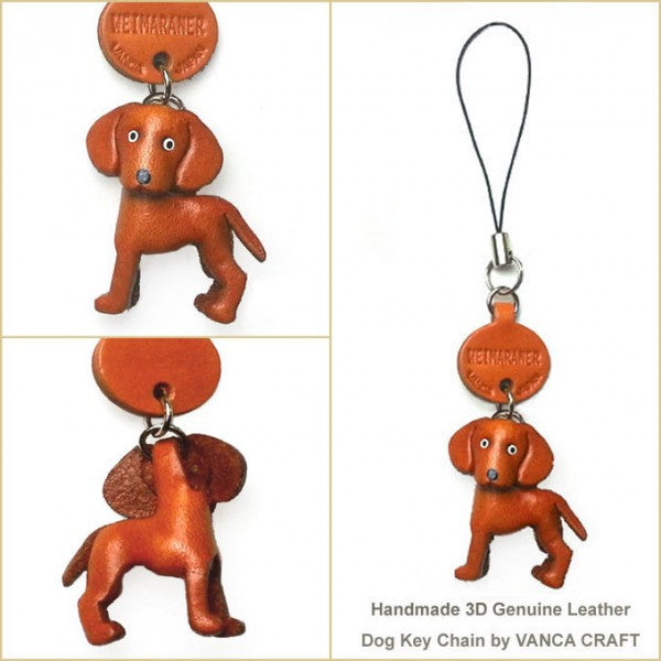 Weimaraner Terrier Leather Cellularphone Charm #46789