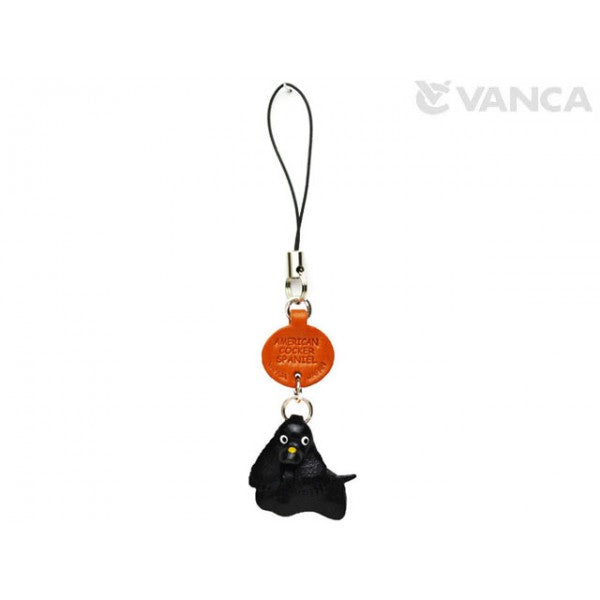 American Cocker Spanie Black Leather Cellularphone Charm #46791