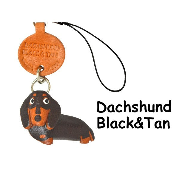 Dachshund Smooth Black&Tan Dog Leather Cellularphone Charm #46792