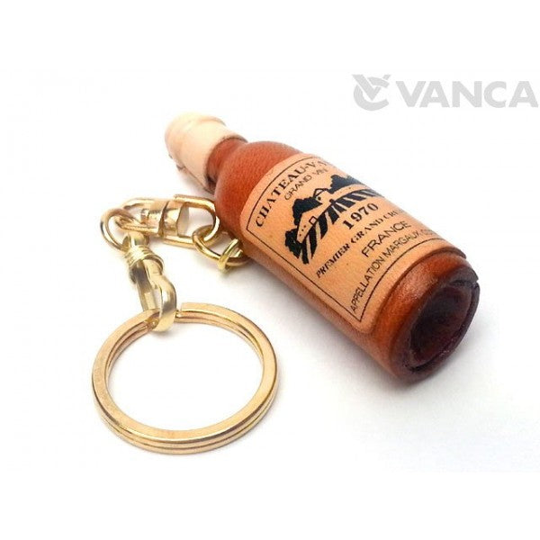 Wine Bottle Leather Keychain(L)