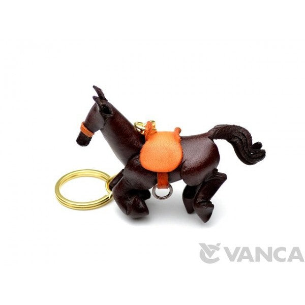 Galloping Horse Leather Keychain(L)