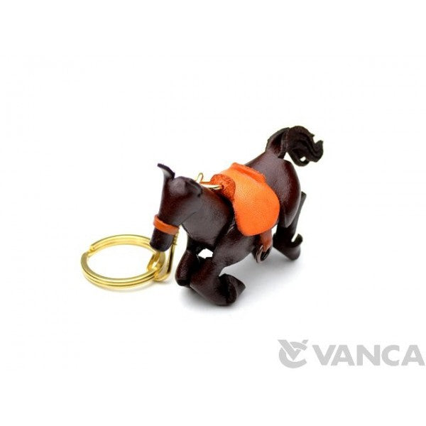 Galloping Horse Leather Keychain(L)