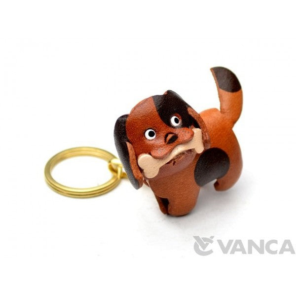 Chubby Dog Leather Keychain(L)