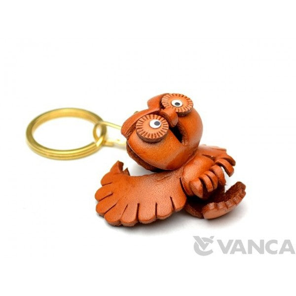 Flying Owl Leather Keychain(L)