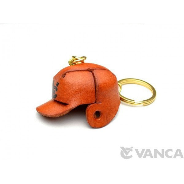 Baseball Helmet Leather Keychain(L)