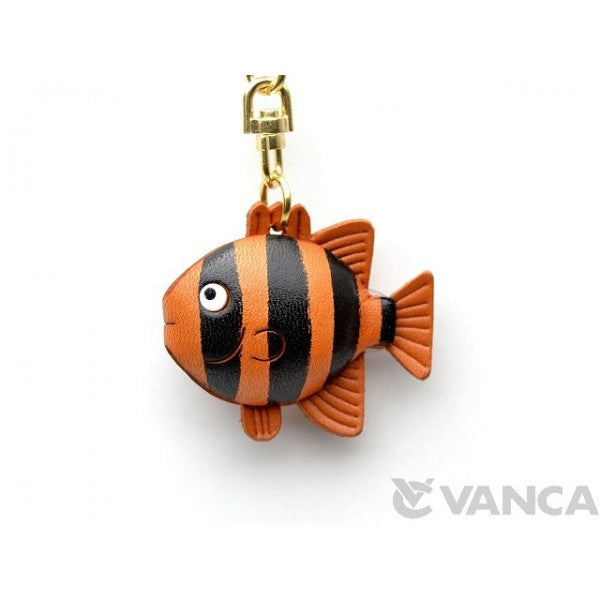 Stripde Fish Leather Keychain(L)