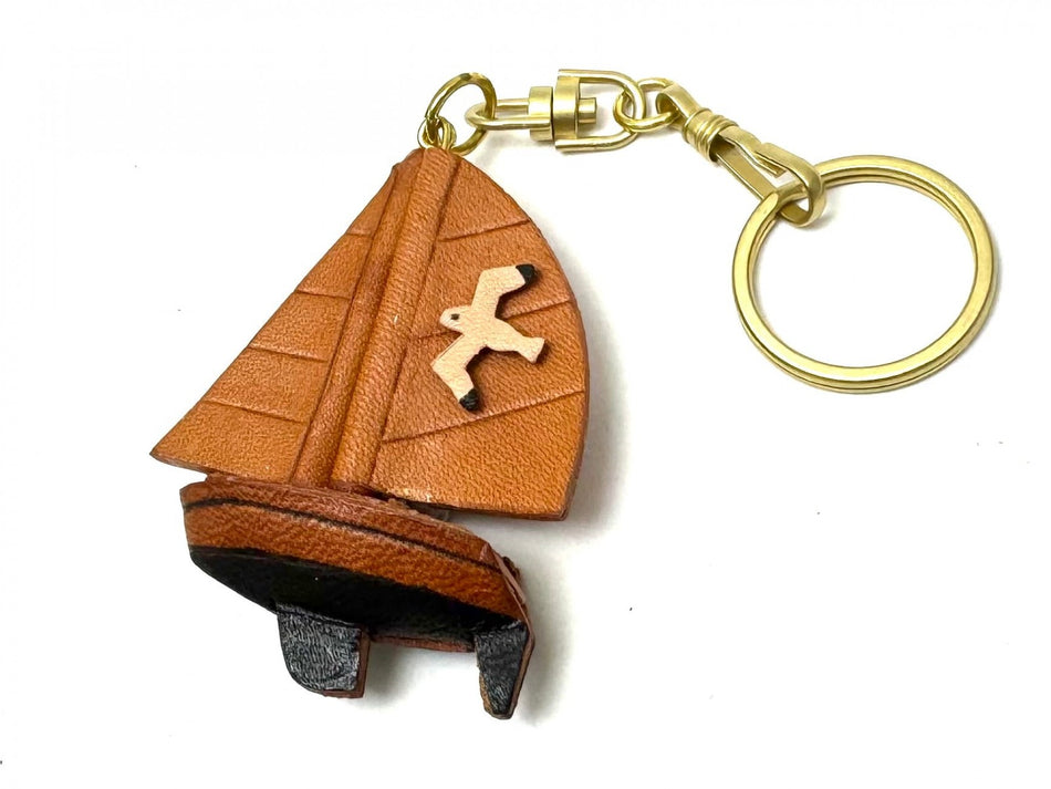 Sailboat Leather Keychain(L)