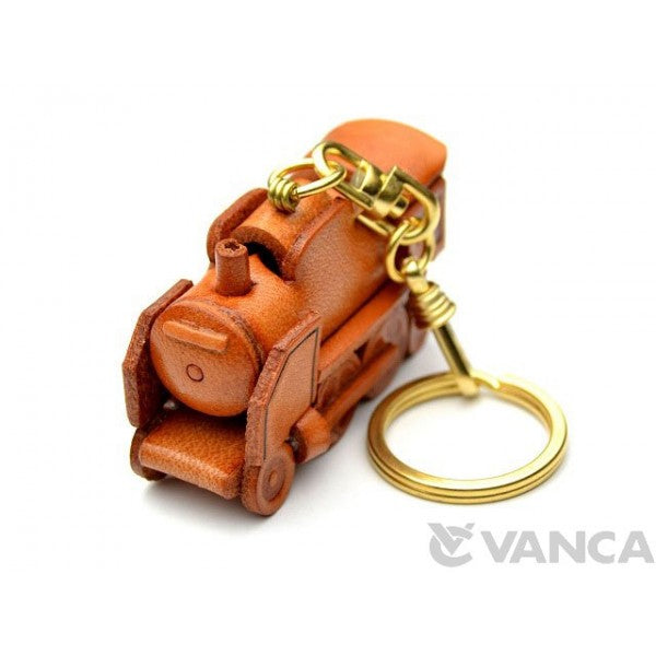 Steam Locomotive Japanese Leather Keychain(L)