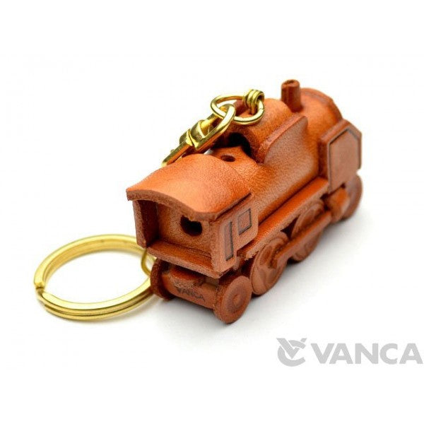 Steam Locomotive Japanese Leather Keychain(L)
