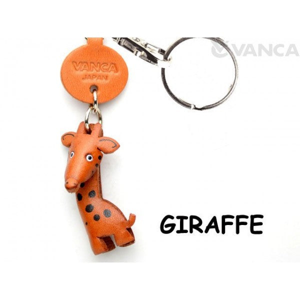 Giraffe Japanese Leather Keychains Animal