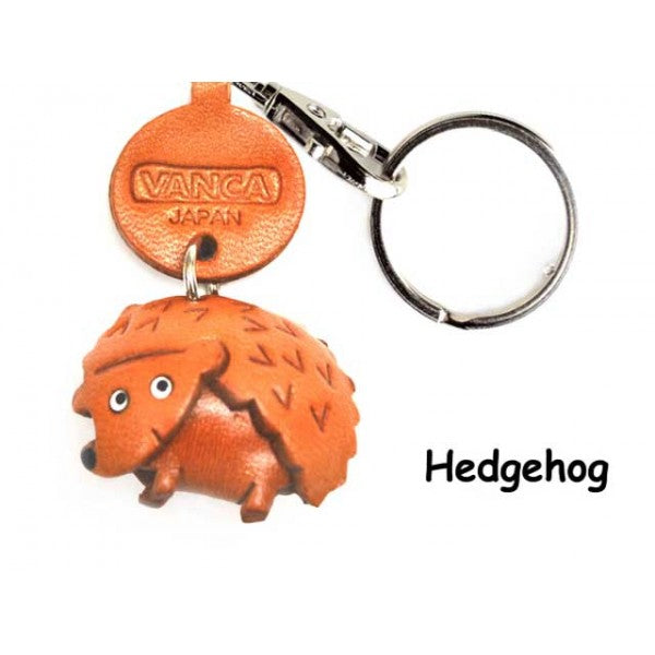 Hedgehog Japanese Leather Keychains Animal