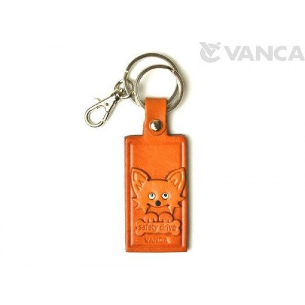 Chihuahua Leather Name Plate Holder Keychain