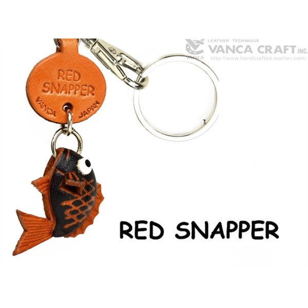 Red Snapper Japanese Leather Keychains Fish