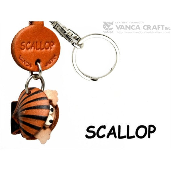 Scallop Japanese Leather Keychains Fish