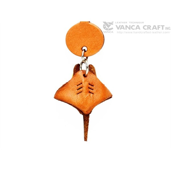 Manta Ray Leather Keychain Sea Animals