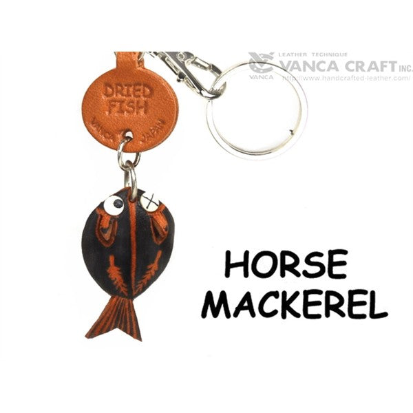 Horse Mackerel Japanese Leather Keychains Fish