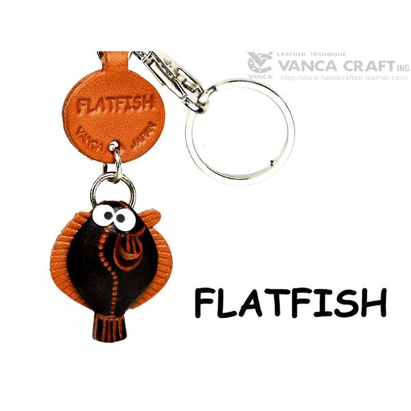 Flatfish Japanese Leather Keychains Fish