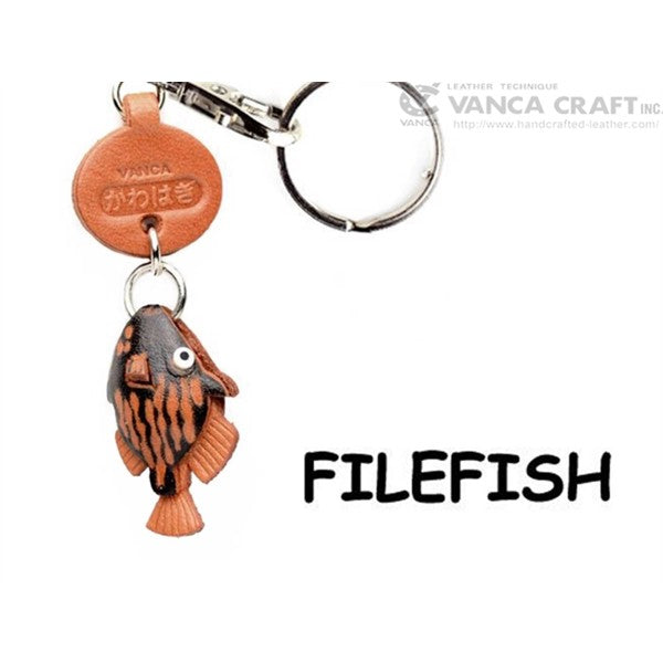 Filefish Japanese Leather Keychains Fish