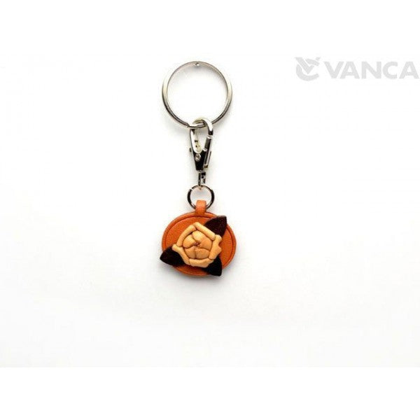 Rose Leather Flower Keychain