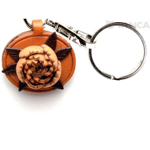 Peony Leather Flower Keychain