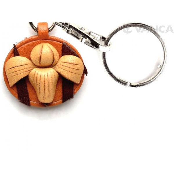 Iris Leather Flower Keychain