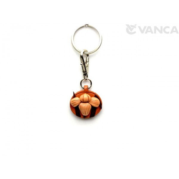 Iris Leather Flower Keychain