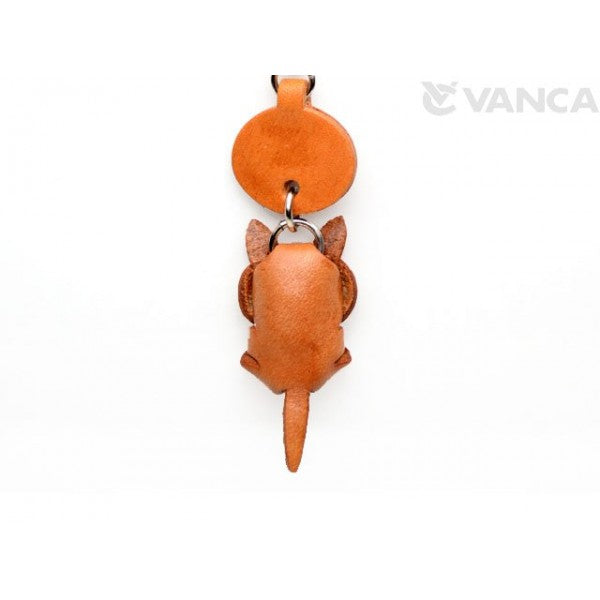 Plain Playing Cat Japanese Leather Keychains