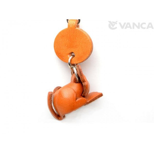 Plain Sitting Cat Japanese Leather Keychains