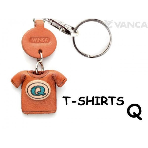 Q(Blue) Japanese Leather Keychains T-shirt
