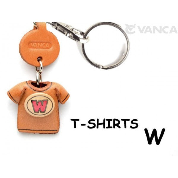 W(Red) Japanese Leather Keychains T-shirt